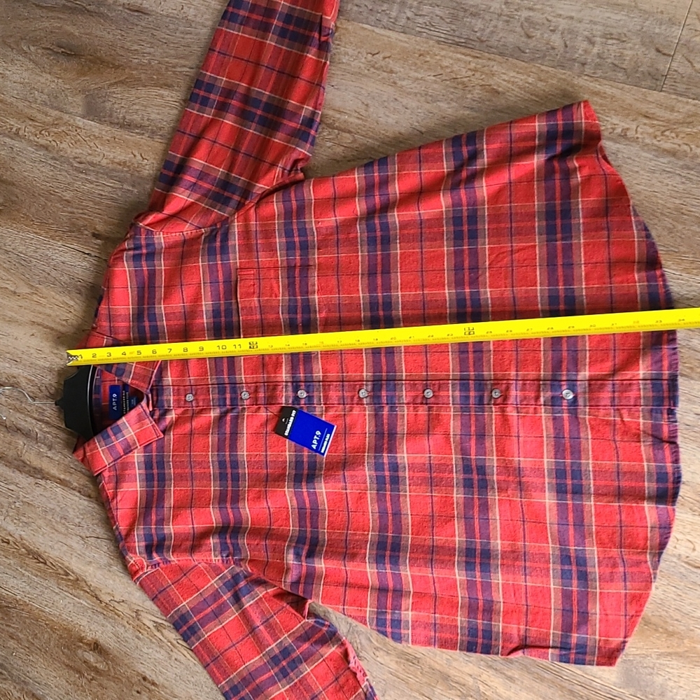 APT.9 BIG & TALL MENS STANDARD FIT PREMIER FLEX FLANNEL SHIRT SIZE 1XB - Picture 10 of 13